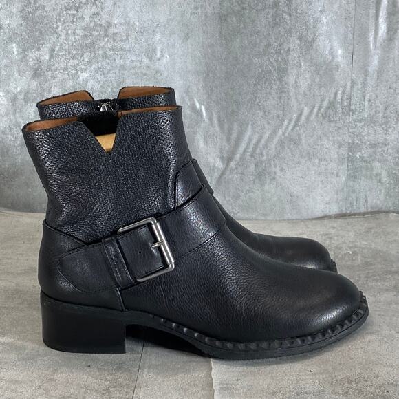 Kenneth Cole New York Women's Best Slit Moto Motorcycle Boot - Side Buckle Detail - View #3